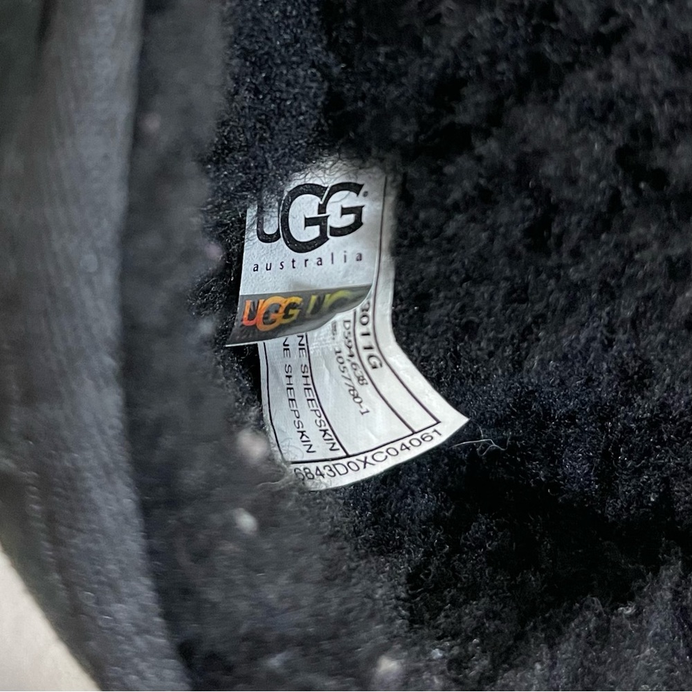 UGG Koolaburra Black Suede Fur Lined Short Boots - Picture 8 of 11
